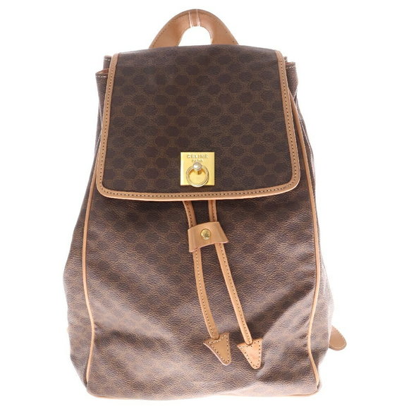 Celine Brown Leather Backpack Macadam - Picture 1 of 5